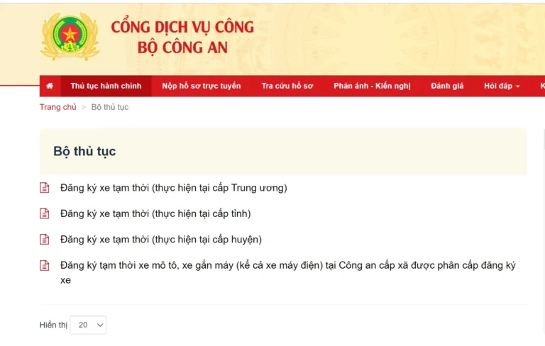 Hướng dấn đăng ký biển số tạm thời tại Nghệ An